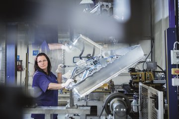 Battery tray in production 